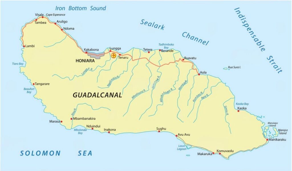 carte de l ile de guadalcanal hg8504